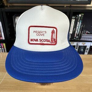 Vintage 1980's Peggy's Cove Nova Scotia Canada Mesh Snapback Trucker Hat